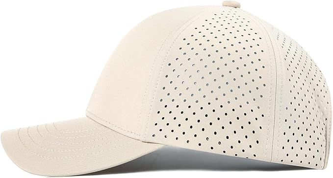Men Quick Dry Baseball Cap Laser Cut Mesh Ball Curved Brim Snapback Hat