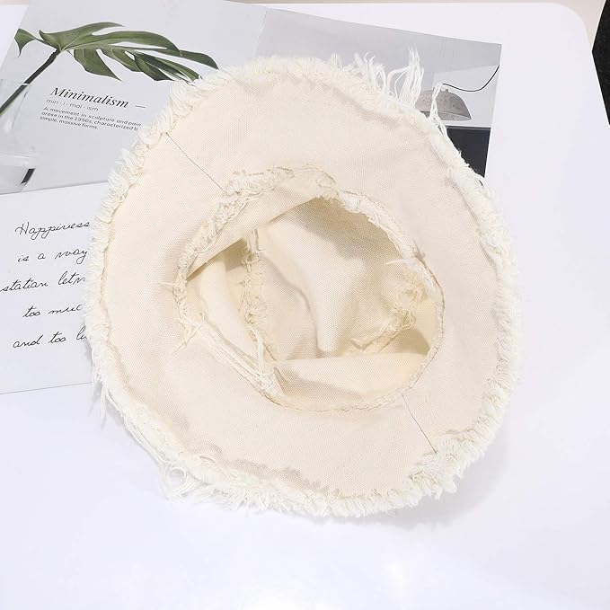 Women's Wide Brim Sun Hat - UPF 50+ Summer Beach Hat, Lightweight Breathable Cotton Bucket Hat for Travel, Gardening & Outdoor Activities