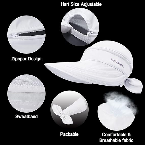 Wide Large Brim Sun Hat Summer UV Protection Thin Hat 2 in 1 Beach Sun Hat