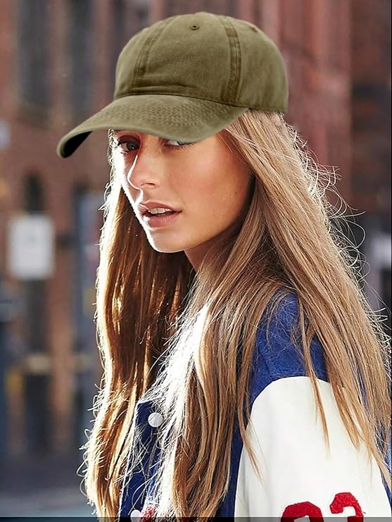 Men Women Baseball Cap-Low Profile Adjustable Washed Cotton Golf Dad Hat