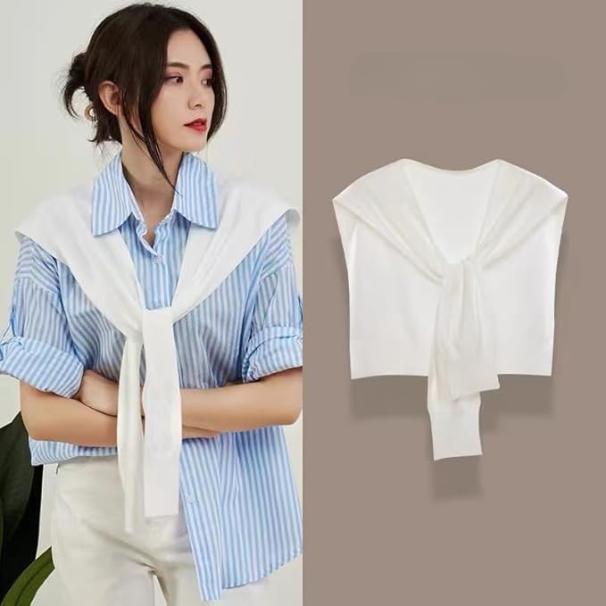 Women's Knitted Sweater Wrap - Versatile Knotted Shawl & Fashionable Cape Scarf for Travel, Casual & Office Wear