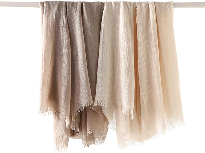 Lightweight Gauze Shawl Wrap for Women – Breathable Linen-Style Summer Scarf, Beach Cover-Up & Elegant Evening Wedding Accessory
