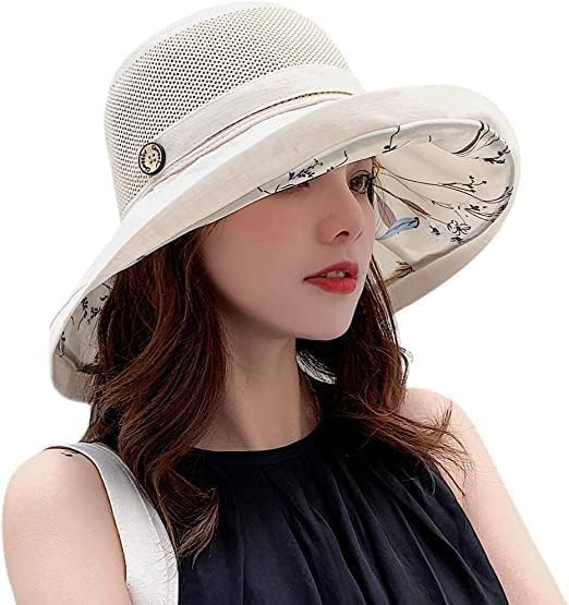 Women's Wide Brim Sun Hat UPF 50+ - Breathable Mesh Bucket Hat, Packable UV Protection Summer Hat for Beach, Travel & Outdoor