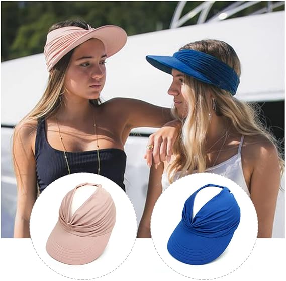 Women's Wide Brim Sun Visor Hat - UPF 50+ UV Protection Sports Cap for Beach, Golf & Hiking, Breathable Mesh Summer Sun Hat