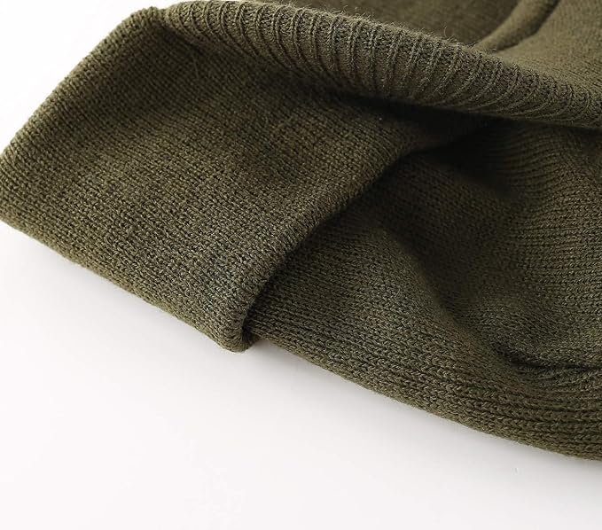 Men's Winter Beanie Hat with Brim Warm Double Knit Cuff Beanie Cap