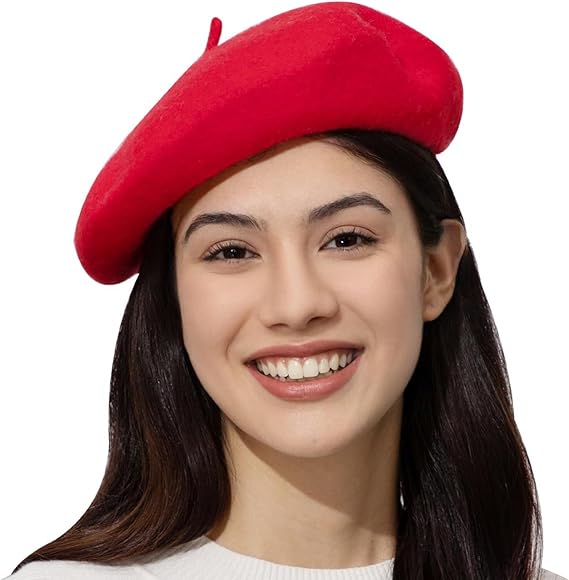 Classic Wool Beret - French Painter Hat for Women & Men, Winter Warm Unisex