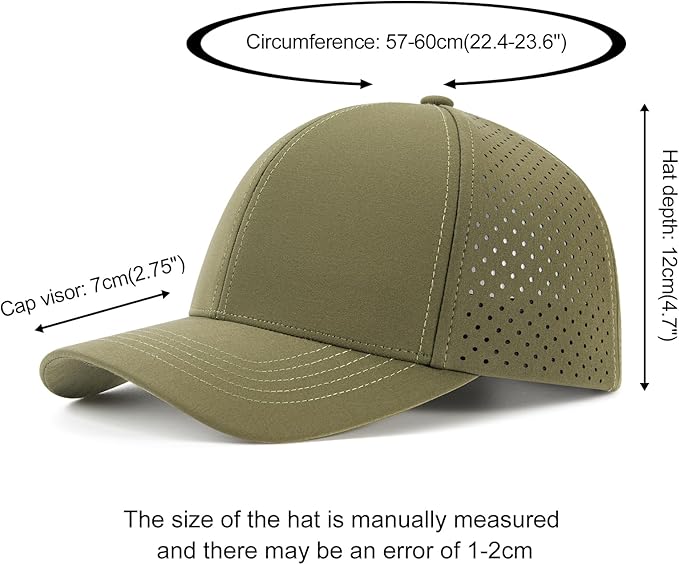 Men Quick Dry Baseball Cap Laser Cut Mesh Ball Curved Brim Snapback Hat