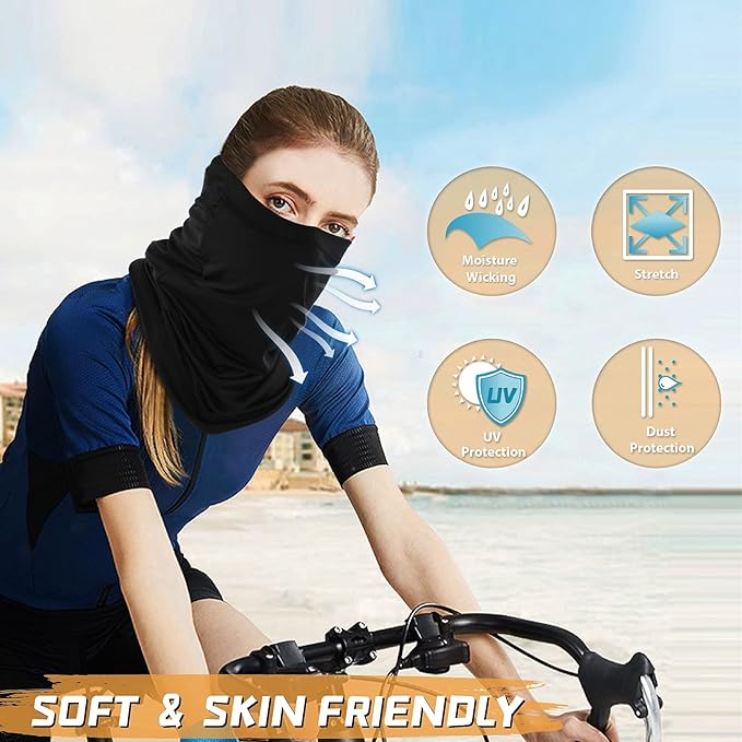 Unisex Neck Gaiter - Cooling Sun Protection Face Mask & Bandana Scarf for Men & Women, Multi-Functional Headwear for Outdoor Sports