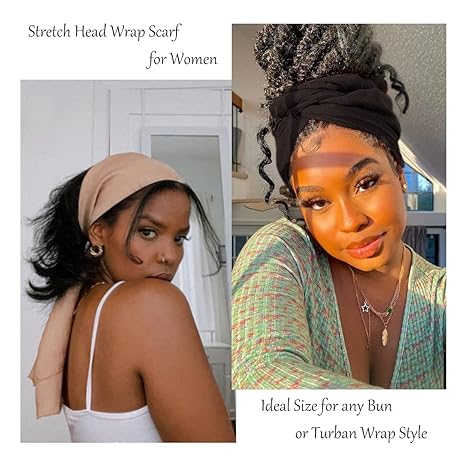 Stretchy Jersey Head Wraps - Breathable Turban Scarves & Headbands for Women