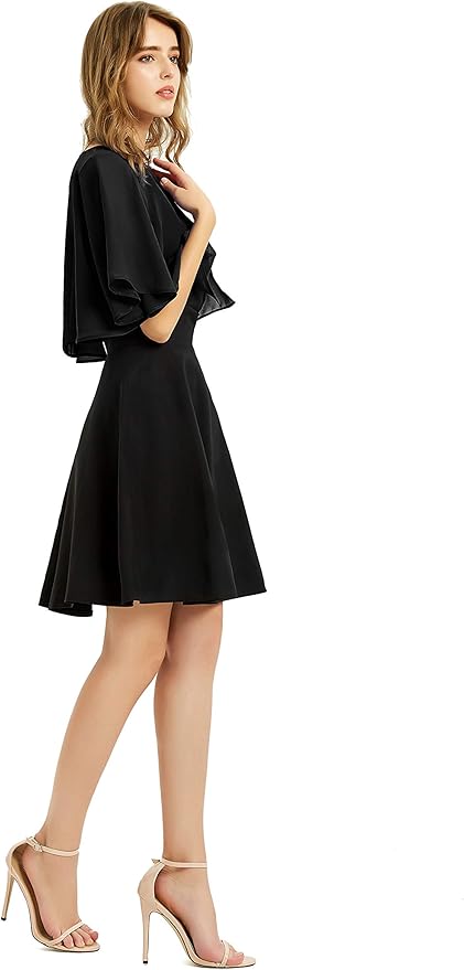 Women's Chiffon Shawl Wrap – Lightweight Wedding Cover Up, Evening Dress Bolero, Flapper Cape – Elegant for Parties & Special Occasions