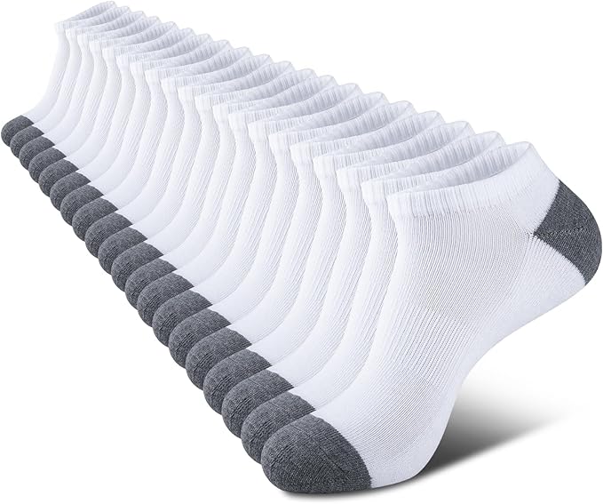 10-Pack Men's Cushioned Ankle Socks - Ultra Comfortable Low-Cut Breathable Everyday Socks