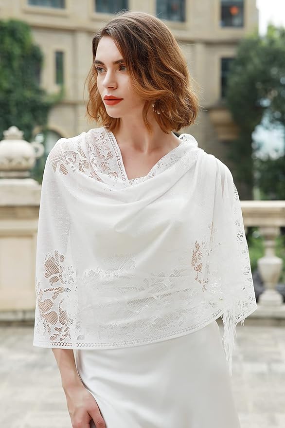 Elegant Pashmina Shawl Wrap for Women – Lightweight Evening Scarf for Dresses, Wedding, Formal Events – Soft Solid Color Shawl (28x72 inches)