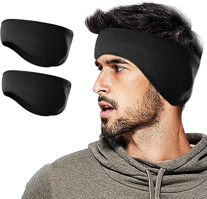 Unisex Fleece Ear Muffs Headband - Winter Windproof Ear Warmers for Men, Women & Kids, Thermal Sports Headband for Skiing, Running & Cycling