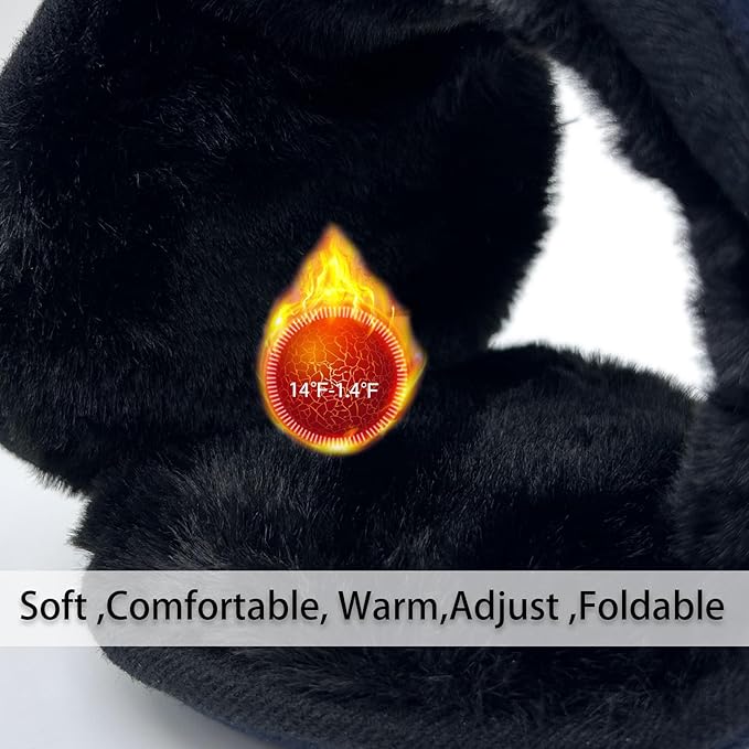 Unisex Polar Fleece Earmuffs - Adjustable Windproof Ear Warmers for Skiing & Running