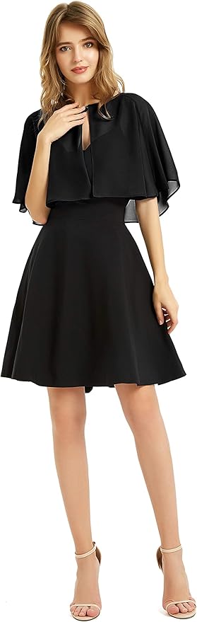 Women's Chiffon Shawl Wrap – Lightweight Wedding Cover Up, Evening Dress Bolero, Flapper Cape – Elegant for Parties & Special Occasions