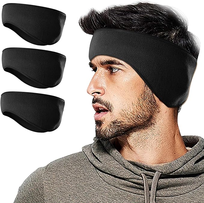 Unisex Fleece Ear Muffs Headband - Winter Windproof Ear Warmers for Men, Women & Kids, Thermal Sports Headband for Skiing, Running & Cycling