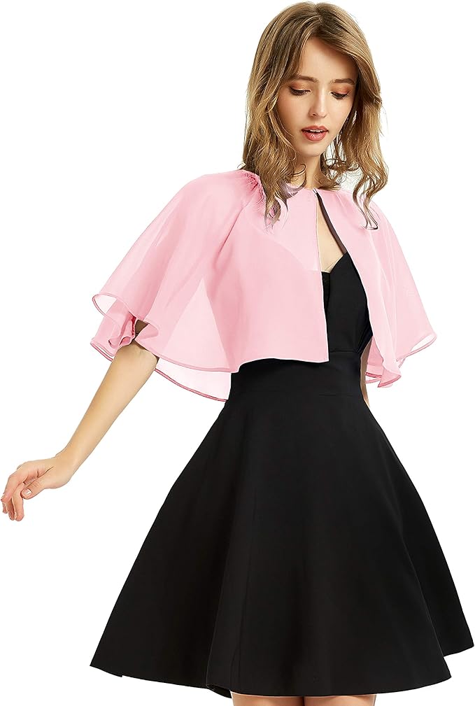 Women's Chiffon Shawl Wrap – Lightweight Wedding Cover Up, Evening Dress Bolero, Flapper Cape – Elegant for Parties & Special Occasions
