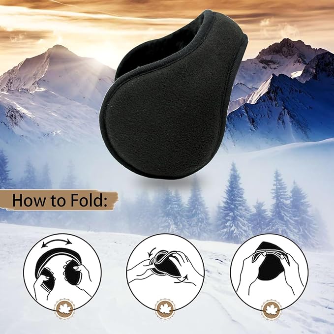 Unisex Polar Fleece Earmuffs - Adjustable Windproof Ear Warmers for Skiing & Running