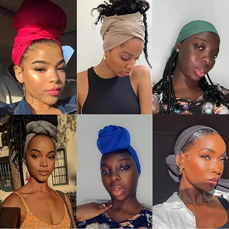 Stretchy Jersey Head Wraps - Breathable Turban Scarves & Headbands for Women