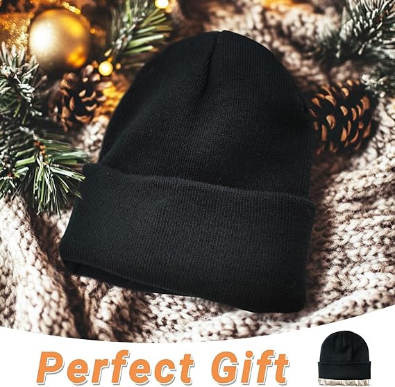 Unisex Winter Beanie Hats for Men & Women - Stretchy Knit Skull Cap, Soft Warm Fleece Lined Cold Weather Hat for Outdoor Activities