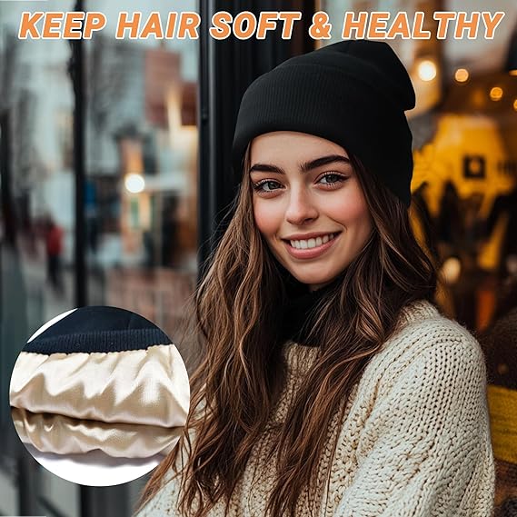 Unisex Winter Beanie Hats for Men & Women - Stretchy Knit Skull Cap, Soft Warm Fleece Lined Cold Weather Hat for Outdoor Activities