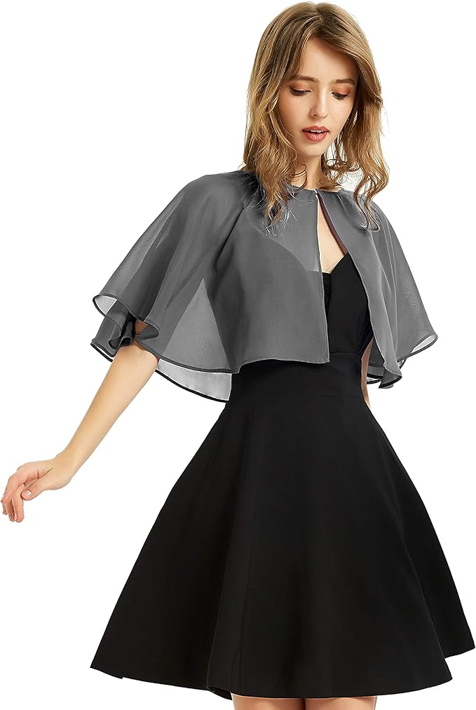 Women's Chiffon Shawl Wrap – Lightweight Wedding Cover Up, Evening Dress Bolero, Flapper Cape – Elegant for Parties & Special Occasions