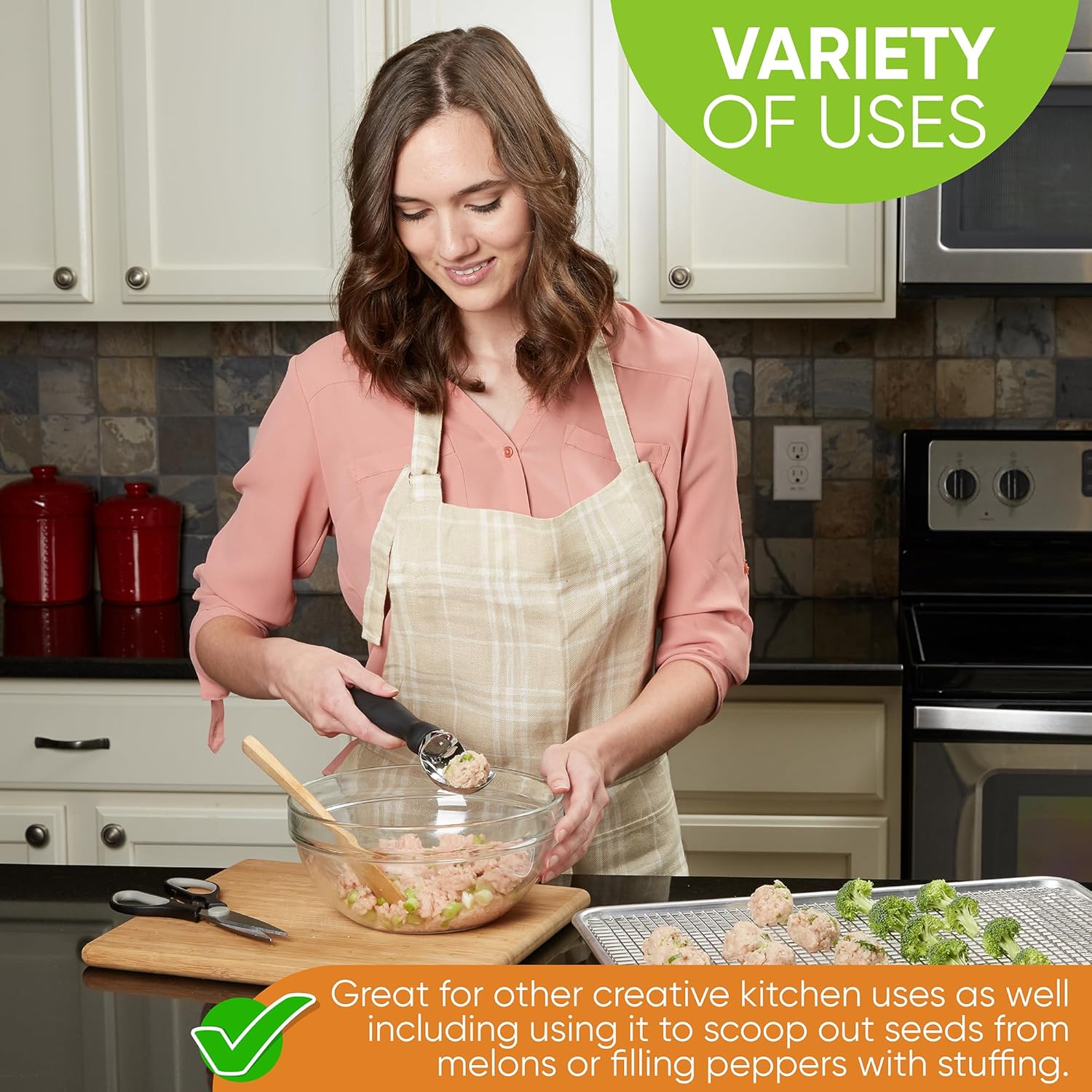 Heavy Duty Ice Cream Scoop with Comfortable Handle, Professional Metal Ice Cream Scooper for Gelato, Sorbet, Cookie Dough, Frozen Yogurt - Dishwasher Safe Kitchen Tool