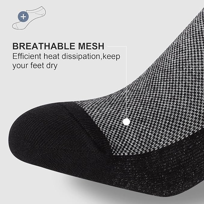 Men's No-Show Socks 6-Pack - Invisible Ankle Socks with Grip