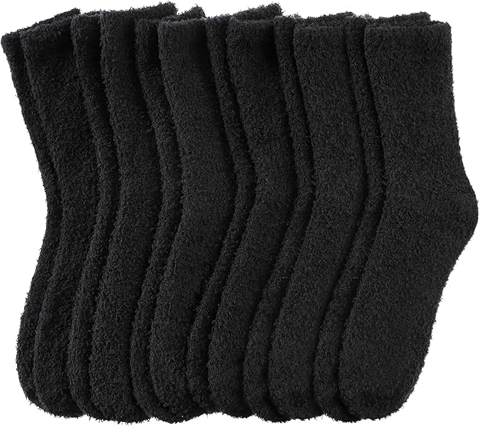 Men's Fuzzy Slipper Socks 2-Pack - Ultra Soft Fleece Lined Winter Warm Sleeping Socks, Cozy Fluffy Cabin Socks for Indoor Comfort