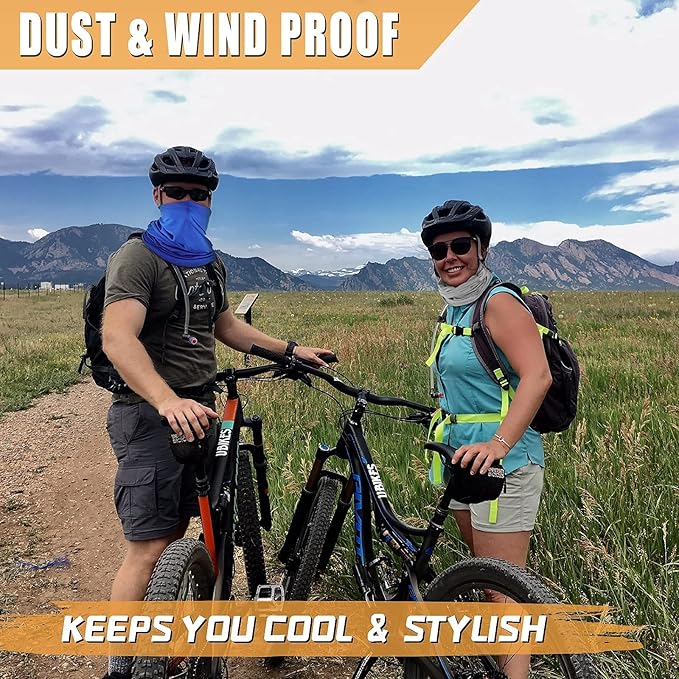 Unisex Neck Gaiter - Cooling Sun Protection Face Mask & Bandana Scarf for Men & Women, Multi-Functional Headwear for Outdoor Sports