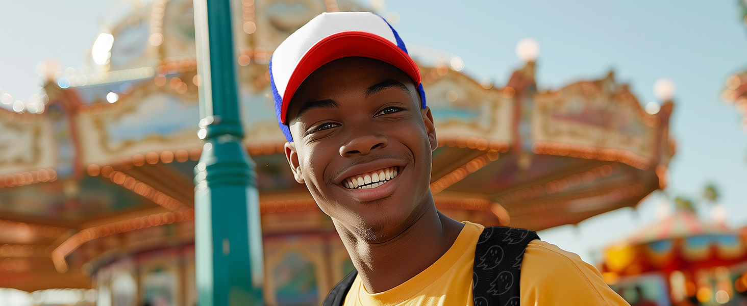 Two Tone Trucker Hat Summer Mesh Cap with Adjustable Snapback Strap