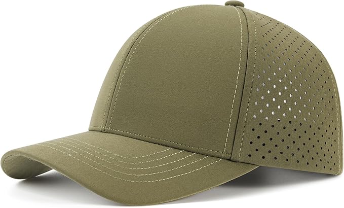 Men Quick Dry Baseball Cap Laser Cut Mesh Ball Curved Brim Snapback Hat