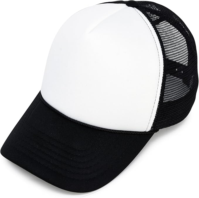Two Tone Trucker Hat Summer Mesh Cap with Adjustable Snapback Strap