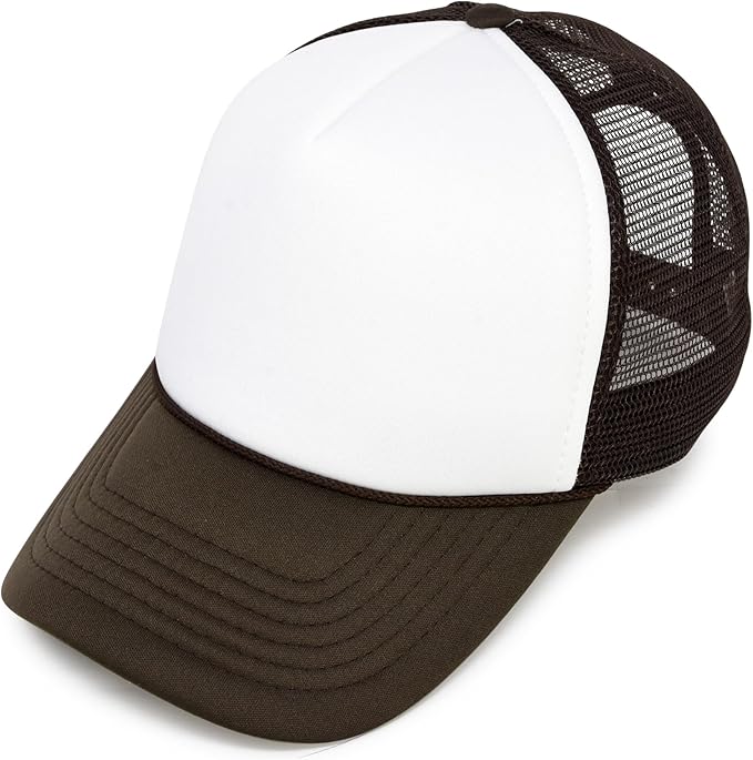 Two Tone Trucker Hat Summer Mesh Cap with Adjustable Snapback Strap