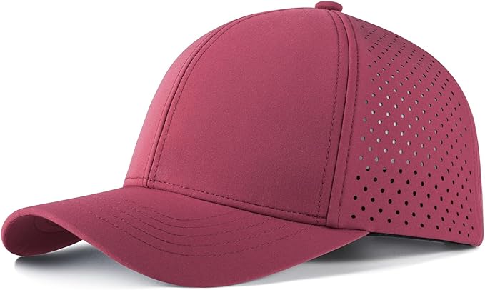 Men Quick Dry Baseball Cap Laser Cut Mesh Ball Curved Brim Snapback Hat