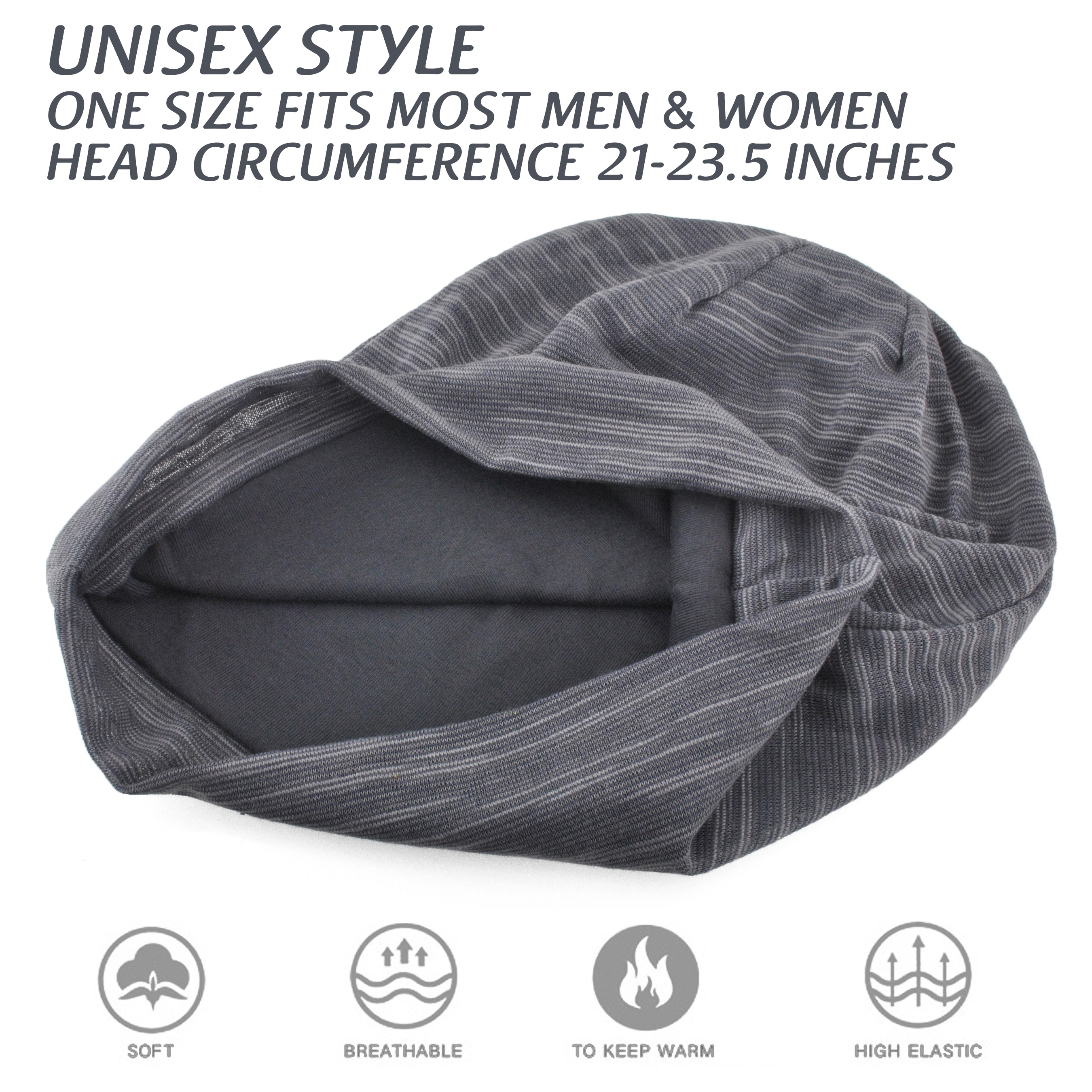 EINSKEY Slouchy Beanie Knit Hat 4-Pack Summer Beanie Skull Cap Black,Grey,Blue,Brown