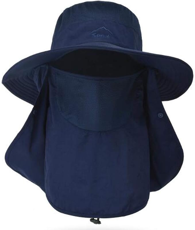 Fishing Hat for Men & Women, Outdoor UV Sun Protection Wide Brim Hat with Face Cover & Neck Flap