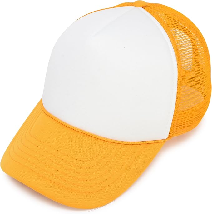 Two Tone Trucker Hat Summer Mesh Cap with Adjustable Snapback Strap