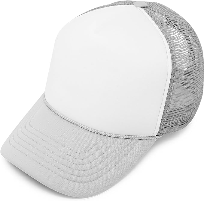 Two Tone Trucker Hat Summer Mesh Cap with Adjustable Snapback Strap