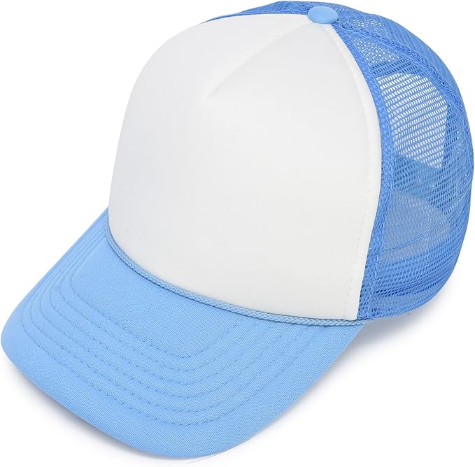 Two Tone Trucker Hat Summer Mesh Cap with Adjustable Snapback Strap