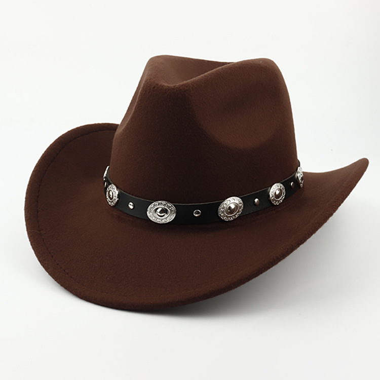 Women's Western Cowboy Hat - Studded Pinched Crown Fedora with Adjustable Buckle Belt, Wide Brim Sun Hat for Cowgirl, Rodeo, Country Music & Outdoor Fashion