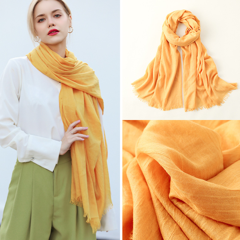 Lightweight Gauze Shawl Wrap for Women – Breathable Linen-Style Summer Scarf, Beach Cover-Up & Elegant Evening Wedding Accessory