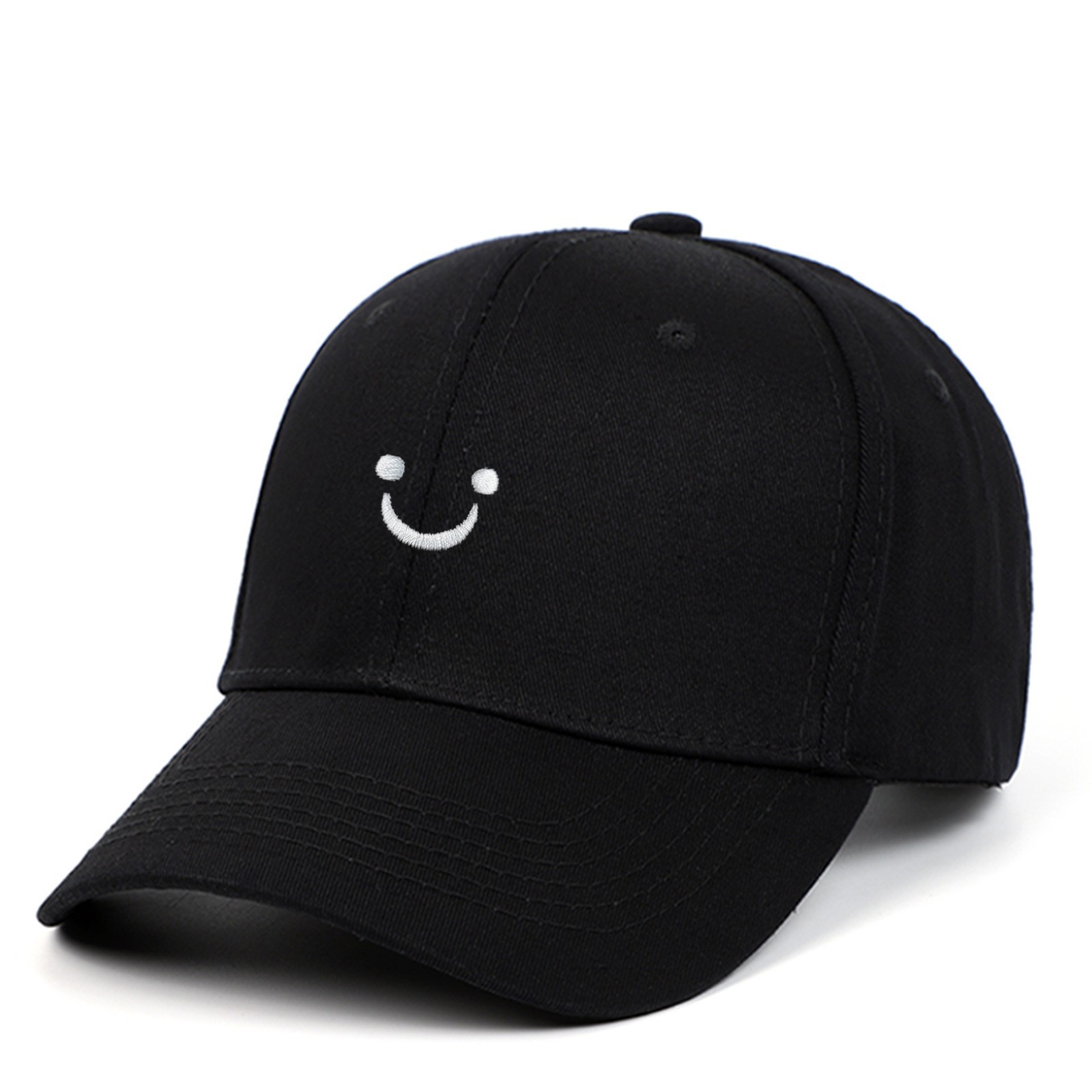 Smiley Face Baseball Cap - Adjustable Low Profile Dad Hat for Women & Men, Unstructured Cotton Casual Snapback with Embroidered Design, Streetwear Fashion Cap