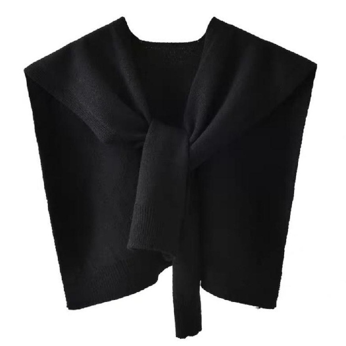 Women's Knitted Sweater Wrap - Versatile Knotted Shawl & Fashionable Cape Scarf for Travel, Casual & Office Wear