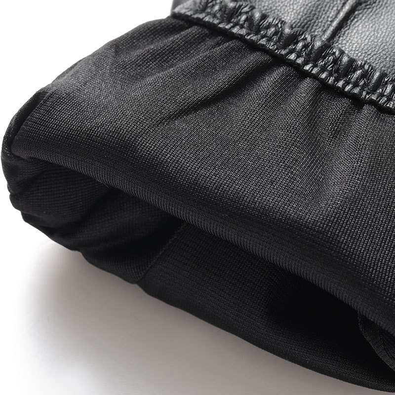 Men's Leather Touchscreen Gloves - Winter Driving Gloves with Thermal Lining, Warm Wrist Support