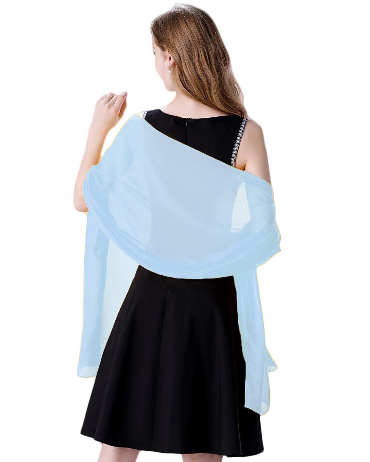 Elegant Chiffon Shawl Wrap for Women - Sheer Silk-Like Wedding Bridal Scarf, Soft Evening Dress Wrap for Special Occasions