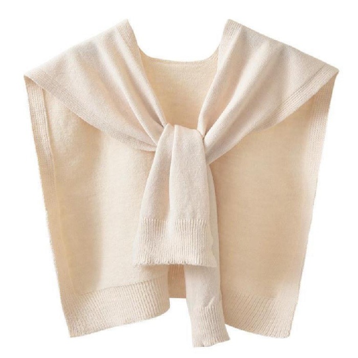 Women's Knitted Sweater Wrap - Versatile Knotted Shawl & Fashionable Cape Scarf for Travel, Casual & Office Wear