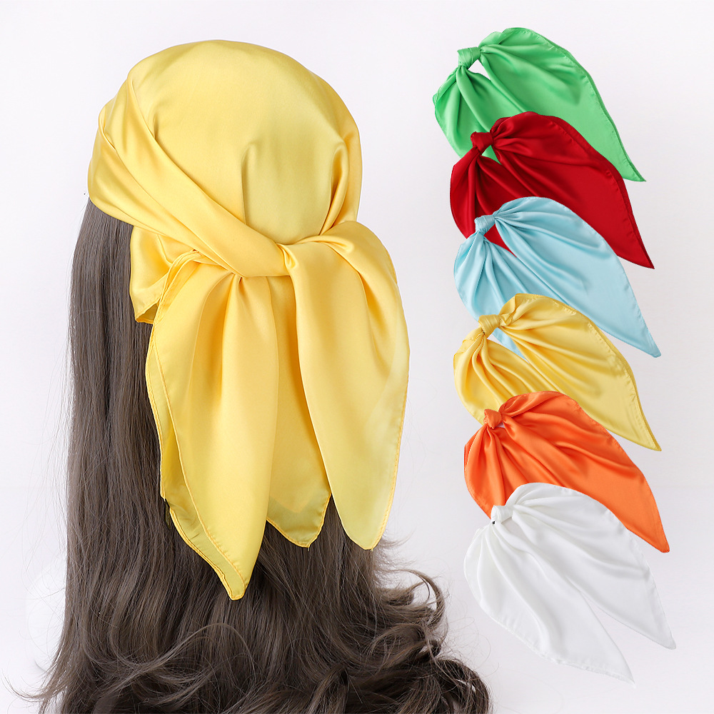 35" Square Silk-Like Scarf for Women - Luxe Hair Wrap & Nighttime Sleep Scarf, Soft Fashion Head Cover for Styling & Protection