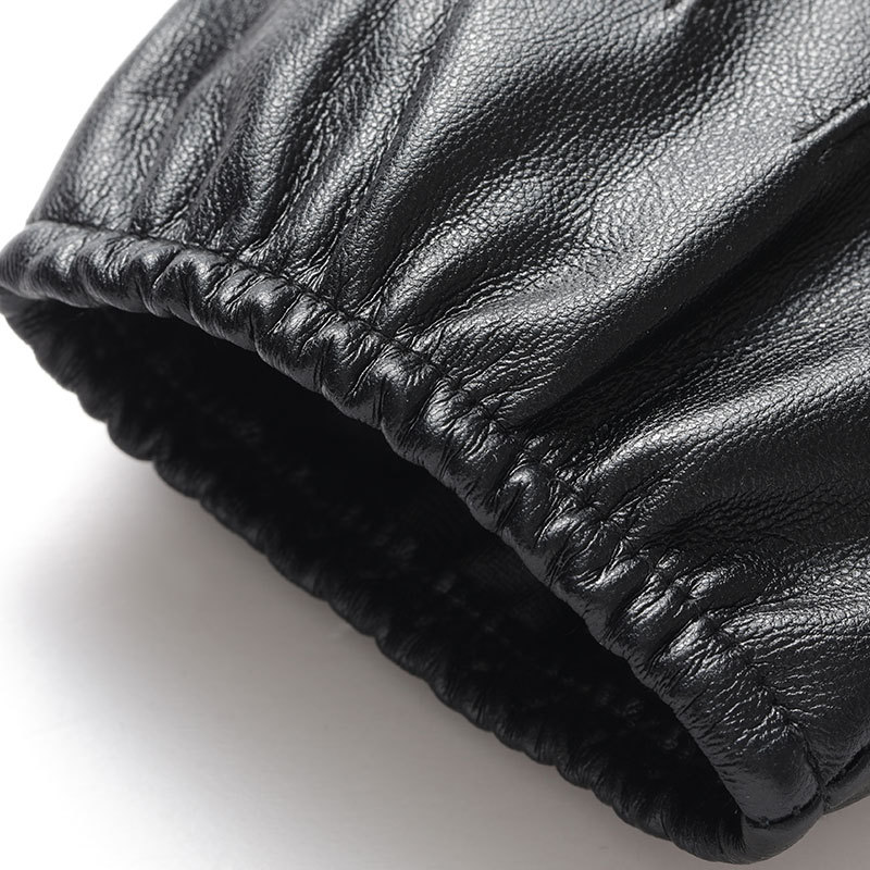 Men's Leather Touchscreen Gloves - Winter Driving Gloves with Thermal Lining, Warm Wrist Support