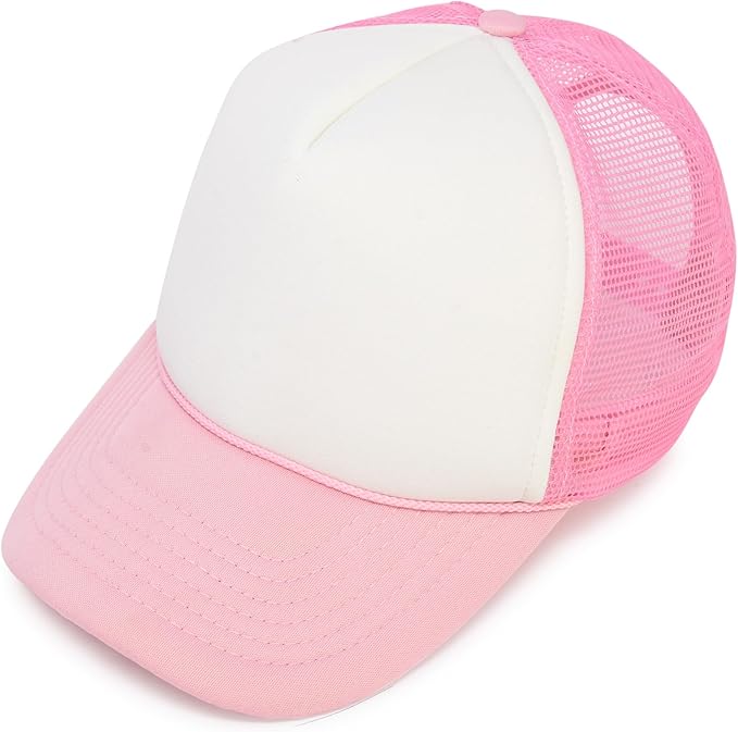 Two Tone Trucker Hat Summer Mesh Cap with Adjustable Snapback Strap